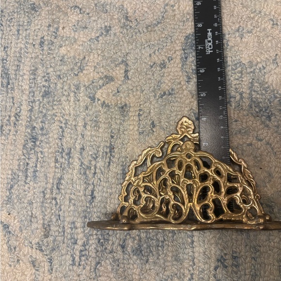 Andrea by Sadek Vintage Brass Letter/Napkin Holder or Bookend - Picture 7 of 8